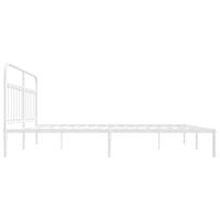 Bedframe met hoofdbord metaal wit 193x203 cm - thumbnail