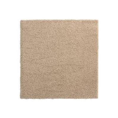 Tapeso Vierkant hoogpolig vloerkleed shaggy Trend effen - champagne -