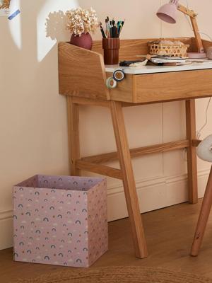 Opvouwbaar kartonnen mandje Regenboog roze