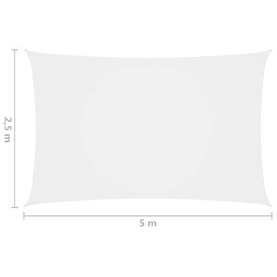 Zonnescherm rechthoekig 2,5x5 m oxford stof wit - thumbnail