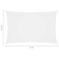 VidaXL Zonnescherm rechthoekig 2,5x5 m oxford stof wit - thumbnail
