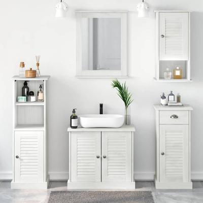 Badkamermeubelset VIGO 5 pcs Antiek wit Massief grenenhout