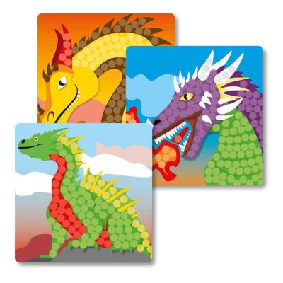 Playmais mosaic kaarten versieren fantasy dragon