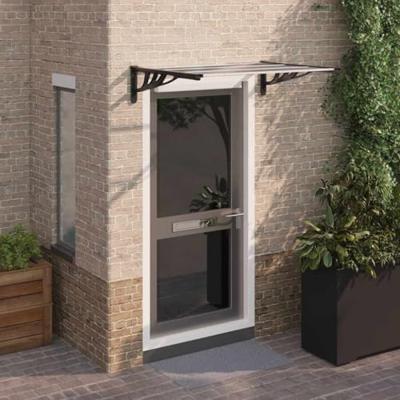 VidaXL Deurluifel 122x90 cm polycarbonaat zwart en transparant VidaXL Deurluifel 122x90 cm polycarbonaat zwart en transparant