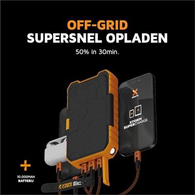 Xtorm Rugged Power Pack solar module 10000 mAh Powerbank Zwart - thumbnail