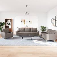 3-delige Loungeset stof taupe - thumbnail