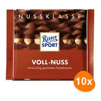 Ritter Sport - Melk Hele Hazelnoot - 10x 100g - thumbnail