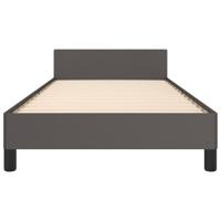 Bedframe met hoofdbord kunstleer grijs 160x200 cm - thumbnail