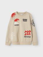 Name it zomer sweat shirt jongens - taupe - Nkmfesab - thumbnail