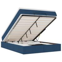 Ottoman bed met matras 140x200cm stof blauw - thumbnail