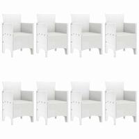 9-delige tuinset van wit poly rattan - thumbnail