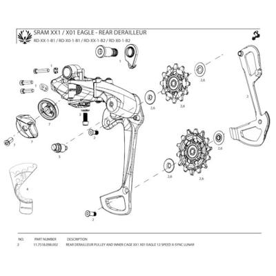 SRAM kooi binnenplaat inner cage xx1 eagle 52t