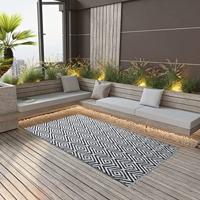 VidaXL Buitenkleed arakil 160x230 cm pp wit en zwart - thumbnail