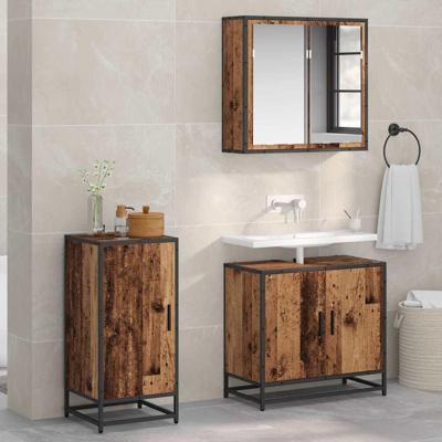 Dressoir Oud hout 35 x 35,5 x 76 cm Bewerkt hout