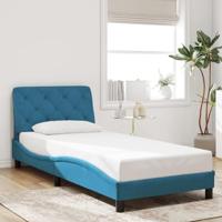 Bedframe met LED zonder matras fluweel blauw 80x200 cm - thumbnail