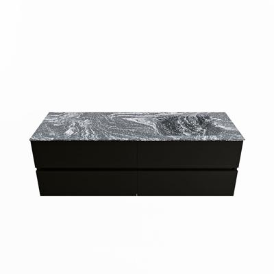 MONDIAZ VICA-DLUX 150cm badmeubel onderkast Urban 4 lades. Inbouw wastafel CLOUD rechts 1 kraangat, kleur Lava.