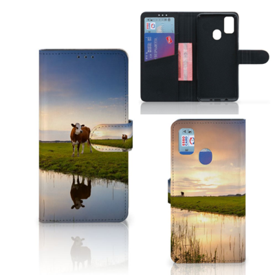 Samsung Galaxy M21 | M30s | Telefoonhoesje | Met pasjeshouder | Koe Samsung Galaxy M21 | M30s | Telefoonhoesje | Met pasjeshouder | Koe