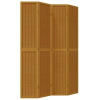 Kamerscherm met 4 panelen massief paulowniahout bruin - thumbnail