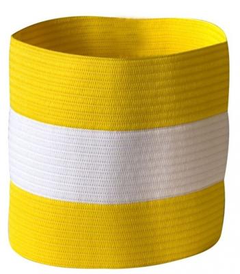 Aanvoerdersband geel/wit | 24 stuks