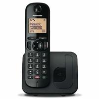 Panasonic KX-TGC250SPB Digitale draadloze telefoon, basiseenheid en 1 hoofdtelefoon, beller-identificatie en blokkering, luidspreker, eco-modus, wekker, LCD-display, zwart - thumbnail