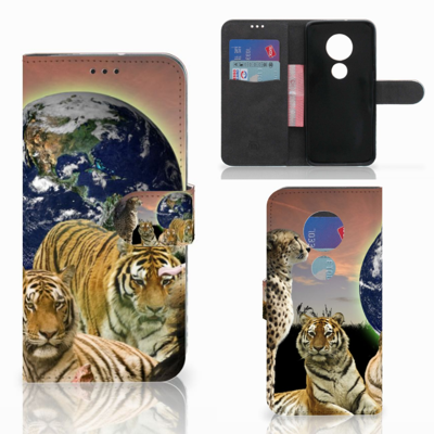 Motorola Moto G7 | G7 Plus | Telefoonhoesje | Met pasjeshouder | Roofdieren