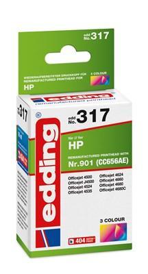 Edding Inktcartridge vervangt HP 901, CC656AE Compatibel Kleur EDD-317 18-317 Edding Inktcartridge vervangt HP 901, CC656AE Compatibel Kleur EDD-317 18-317