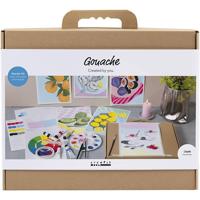 Creativ Company Starter hobbyset gouache, schilderijen, diverse kleuren, 1 doos - thumbnail