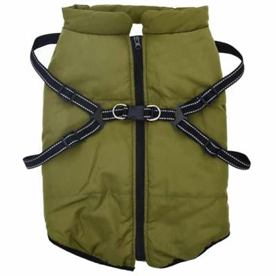 VidaXL Hondenjas met harnas waterdicht reflecterend legergroen l68
