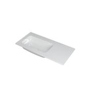 INK Faktor Wastafel Polystone Links Zonder Kraangat - 1000x450x15 mm - Glans Wit - thumbnail