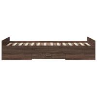 Bedframe met lades bewerkt hout bruin eikenkleur 75x190 cm - thumbnail