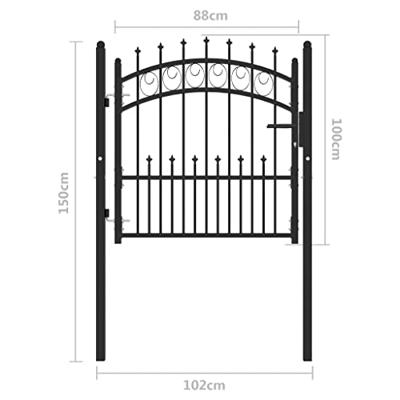 VidaXL Poort met speerpunten 100x100 cm staal zwart - thumbnail