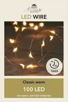 Draadverlichting Koper 100 LED 5m CW - thumbnail