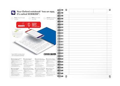 Oxford Office Essentials spiraalschrift, 180 bladzijden, ft A5, gelijnd, zwart - thumbnail