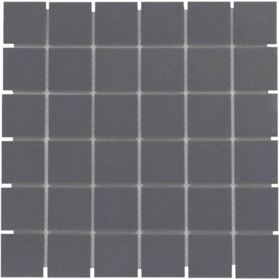 Mozaïek London 30.9x30.9 cm Onverglaasd Porselein, Mat Antislip En Antraciet The Mosaic Factory