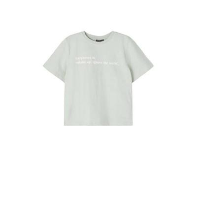 LMTD T-shirt Dunny van biologisch katoen lichtgrijs/wit