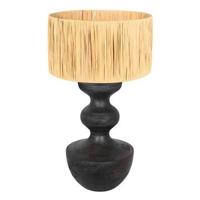 Steinhauer TafellampLyons zwart met strokleurige kap 70cm - 3748ZW - thumbnail