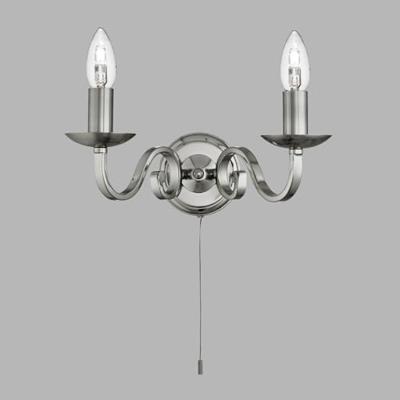 Searchlight Klassieke wandlampRichmond 2-lichts mat zilver - 1502-2SS