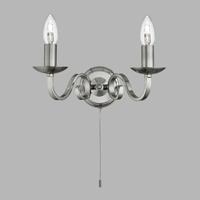 Searchlight Klassieke wandlampRichmond 2-lichts mat zilver - 1502-2SS - thumbnail