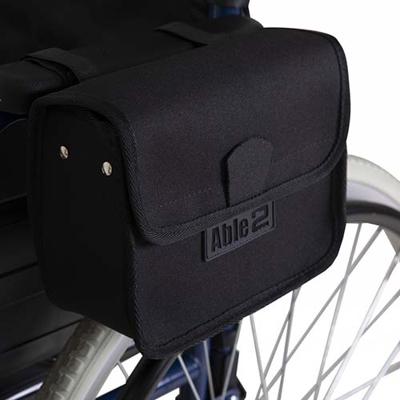 Rolstoel armleuningtas universeel | Splash | Afmeting 21 x 15 x 8 cm | Tas zijkant met klittenband | Zwart | PR34063