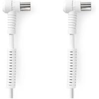 Nedis Coaxkabel | IEC (Coax) Male | IEC (Coax) Female | Vernikkeld | 120 dB | 75 Ohm | Viervoudig Afgeschermd | 3.00 m | Rond | PVC | Wit | Doos - - thumbnail
