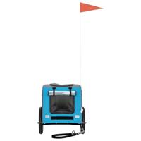 Hondenfietstrailer oxford stof en ijzer blauw en grijs - thumbnail