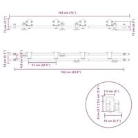 Schuifdeur onderdelenset 183 cm roestvrij staal zilverkleurig - thumbnail
