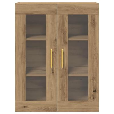 Wandkast artisanaal eikenkleurig 69.5 x 34 x 90 cm Bewerkt hout