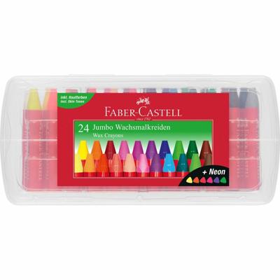 Faber Castell FC-120034 Waskrijt Jumbo In Opbergbox 24 Stuks