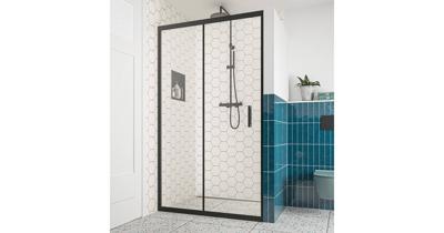 Saqu Sturdy schuifdeur met omkeerbare draairichting incl. antikalk 130x200cm mat zwart