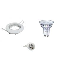LED Spot Set - Aigi - GU10 Fitting - Inbouw Rond - Glans Wit - Kantelbaar Ø82mm - Philips - SceneSwitch 827 36D - 1.5W - 5W - Warm Wit 2200K-2700K - Dimbaar - thumbnail