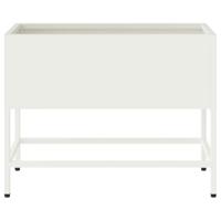 VidaXL Verhoogde tuin plantbak wit 60 x 26 x 45 cm staal - thumbnail