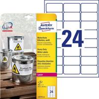 Avery ultra-sterke witte etiketten ft 63,5 x 33,9 mm (b x h), 480 stuks, 24 per blad - thumbnail