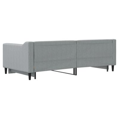 Slaapbank met onderschuifbed 90x190 cm stof lichtgrijs