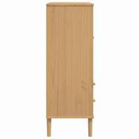 Hoge kast SENJA 90x40x112 cm rattan look grenenhout bruin - thumbnail